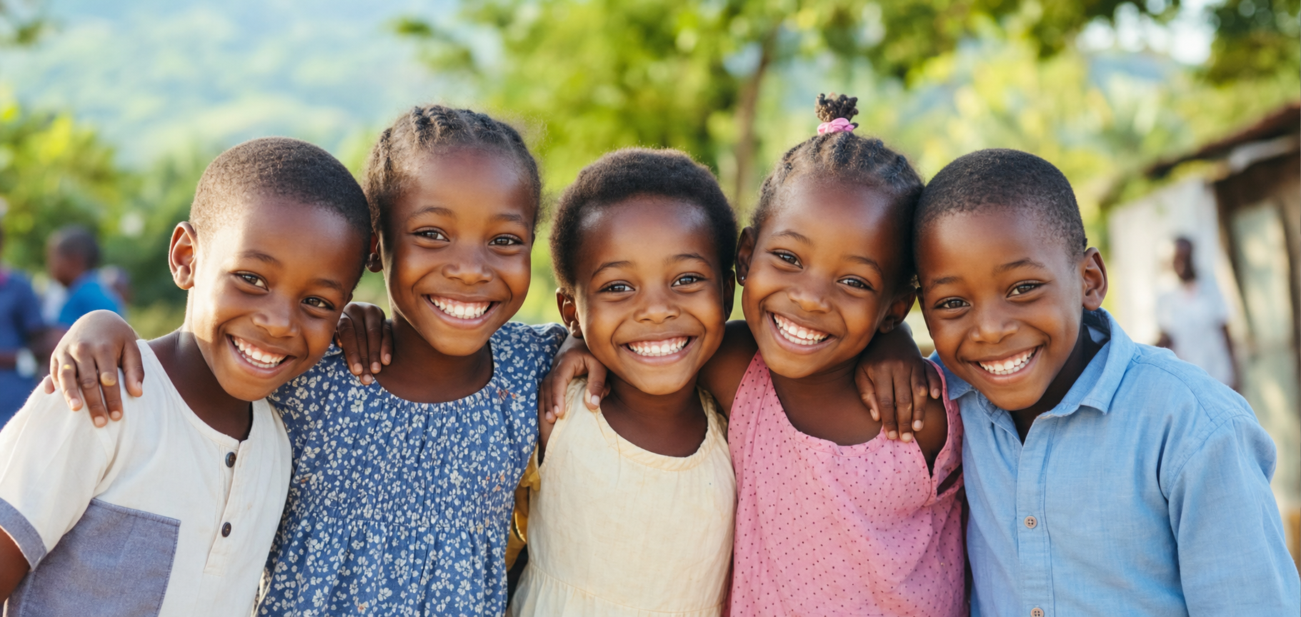 Crianças atendidas pelo projeto social em Moçambique